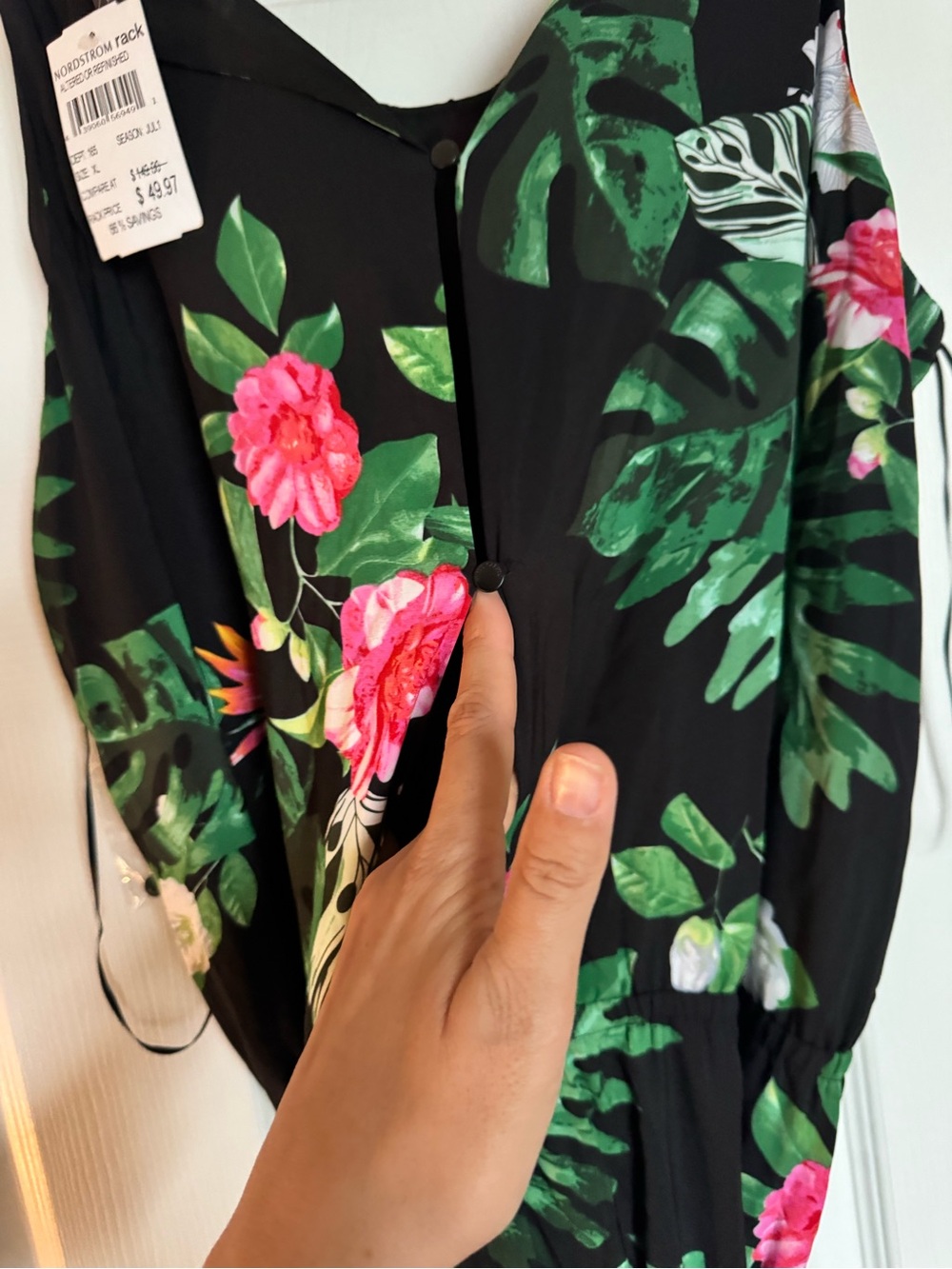 Vince Camuto Tropical Floral Belted Jumpsuit Women’s XL NWT - Picture 8 of 9